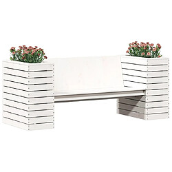 Acheter Maison Chic Banc d'extérieur | Banc avec jardinières blanc 167,5x60x65 cm bois massif de pin -GKD33319