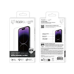 Tiger Protection d'Écran pour iPhone 14 Pro en Verre Trempé Anti-traces de Doigts Transparent