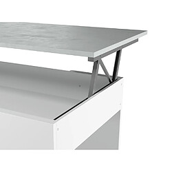 Usinestreet Table basse GOTHAM avec plateau relevable et rangement - Couleur - Blanc / Béton pas cher