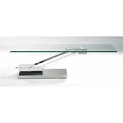 Inside 75 Table basse relevable BRAVO en verre transparent structure chromée