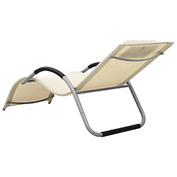 Avis vidaXL Chaise longue textilène crème et gris