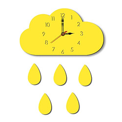 Wewoo Horloge murale décorative de salon créatif modèle nuages jaune