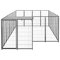 Avis Helloshop26 Chenil extérieur cage enclos parc animaux chien 10,89 m² 110 cm acier noir 02_0000486