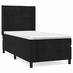 Maison Chic Lit Adulte - Lit simple Lit à sommier tapissier avec matelas moelleux - Meuble de Chambre - Noir 90x190 cm Velours -MN74945