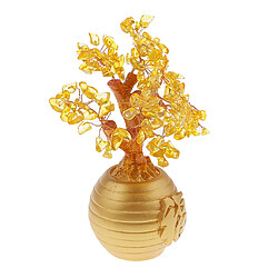 Avis richesse argent chanceux arbre feng shui cristal arbre en plastique décor à la maison jaune