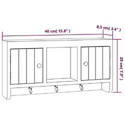 vidaXL Armoire à clés Blanc 40x8,5x20 cm Bois d'ingénierie et acier pas cher