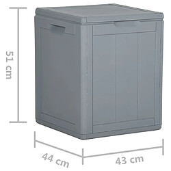 vidaXL Boîte de rangement de jardin 90 L Gris PP Rotin pas cher