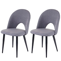 Decoshop26 2x chaises de salle à manger cuisine en tissu gris foncé design classique 04_0000368