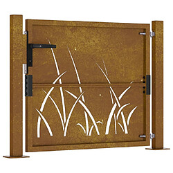 Acheter vidaXL Portail de jardin acier corten - 105x105 cm