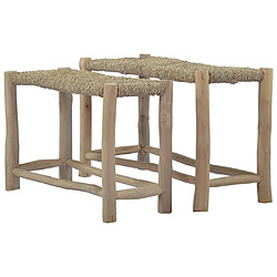 vidaXL Bancs lot de 2 Marron Posidonie