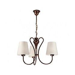 Lumière Suspension Fabrizio Acier,tissu Marron 3 ampoules 75cm