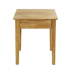 Pegane Table d'appoint, table de salon en bois coloris chêne -longueur 45 x profondeur 45 x hauteur 52 cm