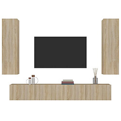 Acheter Maison Chic Ensemble de meubles TV 4 pcs | Banc TV Moderne pour salon | Meuble de Rangement - Chêne sonoma Bois d'ingénierie -MN16150