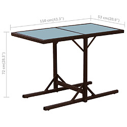 vidaXL Ensemble de bistro 3 pcs et coussins résine tressée marron pas cher