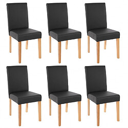 Decoshop26 Lot de 6 chaises de salle à manger synthétique noir mat pieds clairs CDS04236 