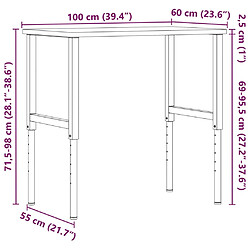 vidaXL Établi 100x60x(71,5-98) cm bois massif de hêtre rectangulaire pas cher