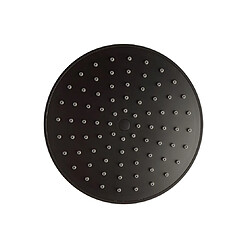 Kiamami Valentina POMME DE DOUCHE RONDE DE 20 CM EN ACIER NOIR MAT