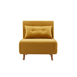 Vente-Unique Fauteuil convertible en tissu jaune moutarde URIBIA