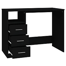 Acheter vidaXL Bureau avec tiroirs Noir 102x50x76 cm Bois d'ingénierie