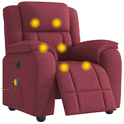 vidaXL Fauteuil de massage inclinable électrique Rouge bordeaux Tissu