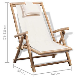 vidaXL Chaise de terrasse d'extérieur Bambou pas cher