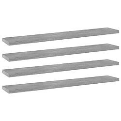 vidaXL Panneaux de bibliothèque 4 pcs gris béton bois d’ingénierie