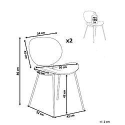 Avis Beliani Chaise de salle à manger LUANA Set de 2 Bouclé Blanc