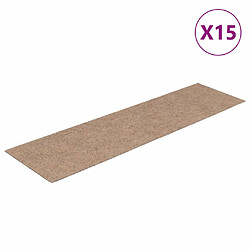 vidaXL Tapis d'escalier autocollants Rectangulaire 15 pcs 76x20 cm