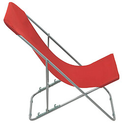 Avis vidaXL Chaises de plage pliables lot de 2 Acier et tissu oxford Rouge