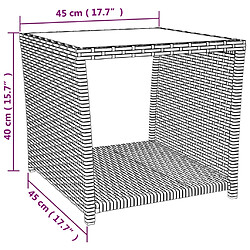 Acheter vidaXL Ensemble à manger de jardin et coussins 2 pcs gris rotin