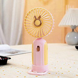 (Rose) Ventilateur De Bureau De Chargement Portable Usb Avec Batterie Rechargeable Vitesse Du Vent à Une Vitesse