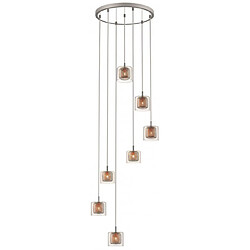 Luminaire Center Suspension Cuivre KINGSTON 7 Lumières