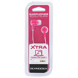 Schneider Écouteurs Xtra Intra-auriculaires Jack Confortables avec Embouts en Silicone Blanc / Rose