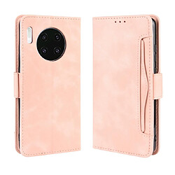 Wewoo Housse Coque Étui en cuir à Motif peau de veau de style portefeuille pour Huawei Mate 30avec fente carte séparée rose