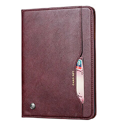 Etui en PU auto-absorbé avec support et fente pour stylo rouge vin pour votre Apple iPad 10.2 (2019)