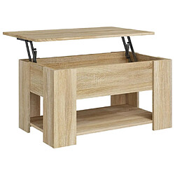 vidaXL Table basse chêne sonoma 79x49x41 cm bois d'ingénierie