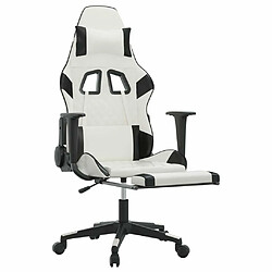 Avis Maison Chic Chaise de jeu, Chaise gaming de massage avec repose-pied, Fauteuil gamer,Chaise de Bureau Blanc&Noir Similicuir -GKD39007