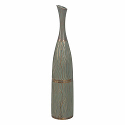 BigBuy Home Vase Vert Doré Polyrésine 16 x 16 x 75,5 cm