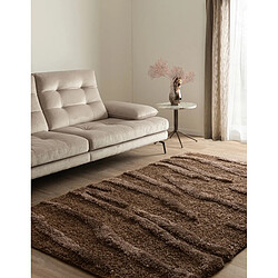 Hadorn Tapis shaggy 185x125 marron foncé Thun Tribus