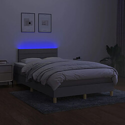 Avis vidaXL Sommier à lattes de lit matelas LED Gris clair 120x200 cm Tissu