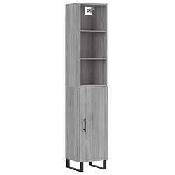 vidaXL Buffet haut Sonoma gris 34,5x34x180 cm Bois d'ingénierie