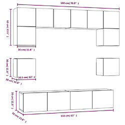 vidaXL Ensemble de meubles TV 8 pcs Chêne sonoma Bois d'ingénierie pas cher