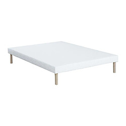 Vente-Unique Sommier déco tapissier 140 x 190 cm 9 lattes - Blanc - ASTHENIS II de YSMÉE