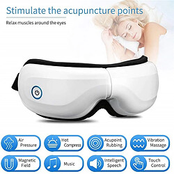 Universal Masseur oculaire électrique Vibrateur à pression d'air Masseur Bluetooth Appareil d'entretien Soulagement des rides Thermocompression Therapie Lunettes | Masseur oculaire (blanc) pas cher