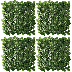 Jet7Garden Plaques clipsables de feuillage artificiel 1m² (Lot de 4) Rosier veiné.