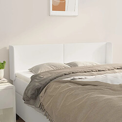 Maison Chic Tête de lit scandinave avec oreilles,meuble de chambre Blanc 147x16x78/88 cm Similicuir -MN68368