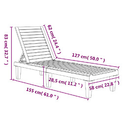 vidaXL Chaise longue noir 155x58x83 cm polypropylène pas cher