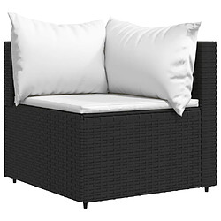 Avis vidaXL Salon de jardin 4 pcs avec coussins Noir Résine tressée