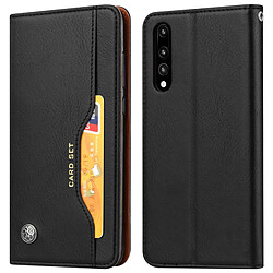 Avizar Etui Folio Huawei P20 Pro Housse Clapet Cuir Porte-cartes Fonction Stand - Noir