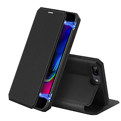 Dux Ducis Etui en PU flip magnétique avec porte-carte noir pour votre Apple iPhone 7 Plus/8 Plus 5.5 pouces